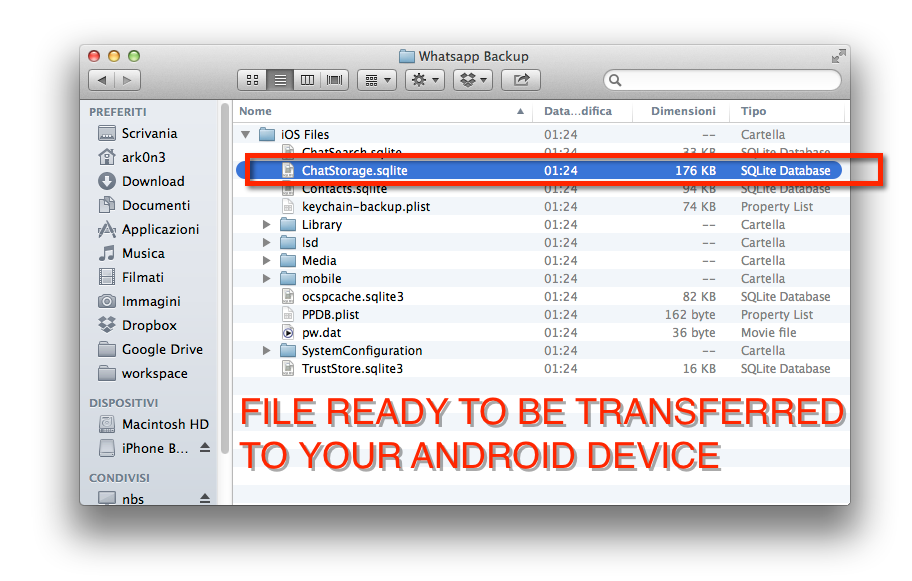 Extract ChatStorage.sqlite on Mac - Step 5