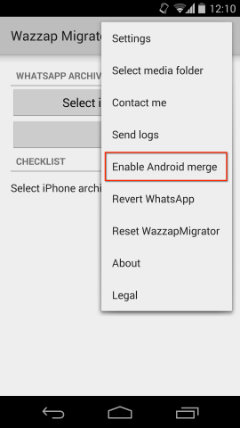 Enable Android merge